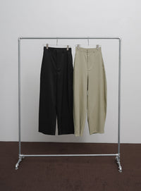 【Et】Linen-Like Barrel Pants