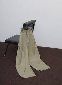 【Et】Linen-Like Barrel Pants