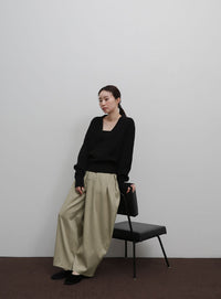 【Et】Linen-Like Barrel Pants