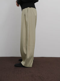【Et】Linen-Like Barrel Pants