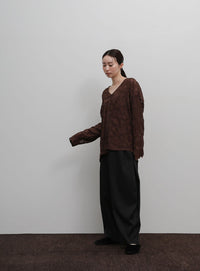 【Et】Linen-Like Barrel Pants