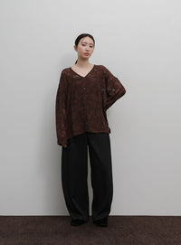 【Et】Linen-Like Barrel Pants