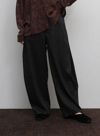 【Et】Linen-Like Barrel Pants