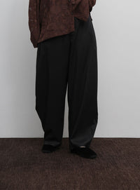 【Et】Linen-Like Barrel Pants