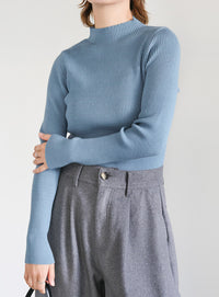 プチハイネックリブニット