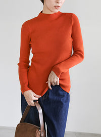 プチハイネックリブニット