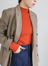 プチハイネックリブニット