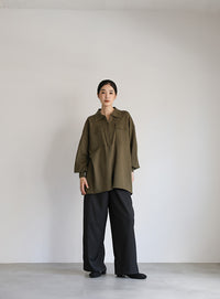【Et】バックシャーリングハーフジップニット