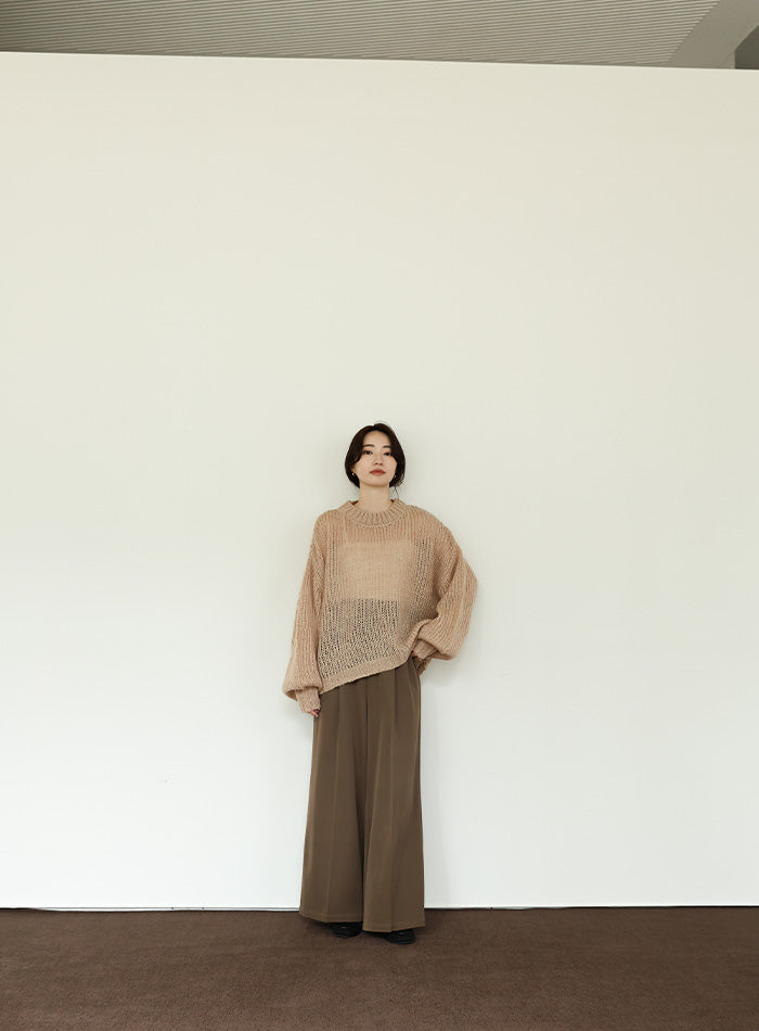 【Et】	Mohair-like Crew Neck Knit