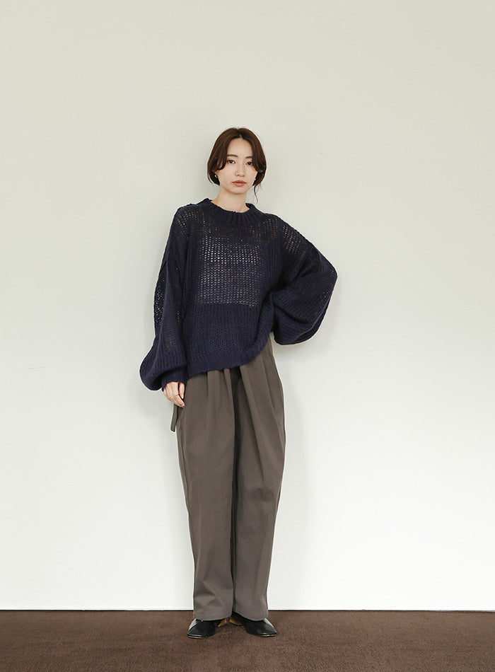【Et】	Mohair-like Crew Neck Knit