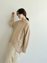 【Et】Petit High Neck Cocoon Silhouette Knit