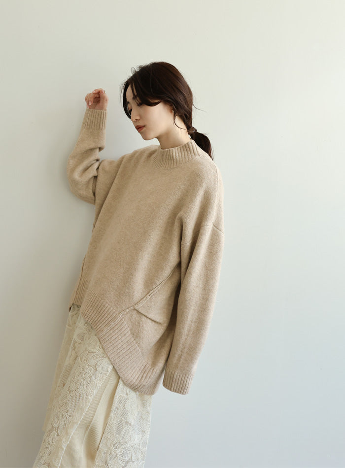 【Et】Petit High Neck Cocoon Silhouette Knit