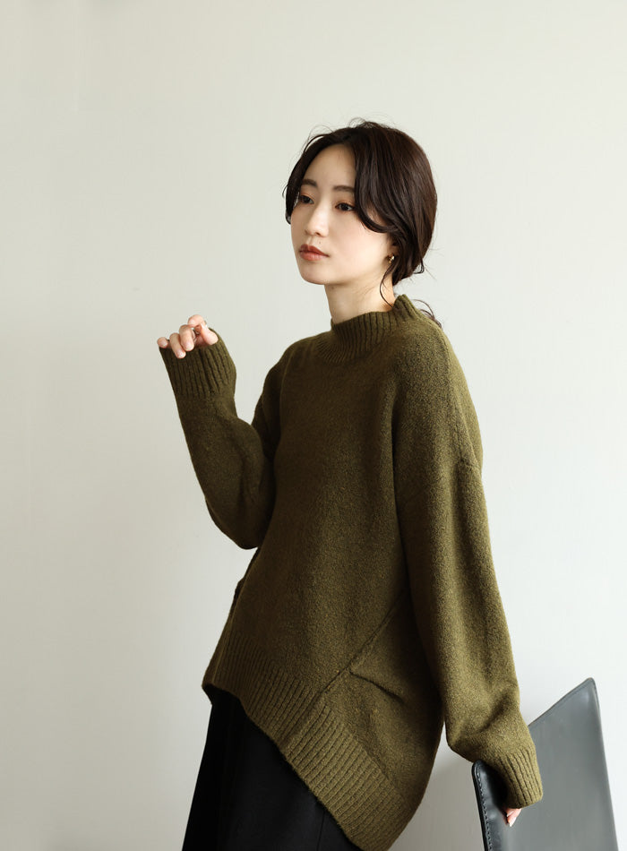 【Et】Petit High Neck Cocoon Silhouette Knit