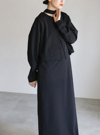 【Et】カットジョーゼットワンピースジャケットセットアップ