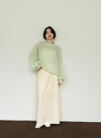 【Et】Cut Georgette Narrow Skirt