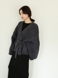 【Et】Cable wide cardigan