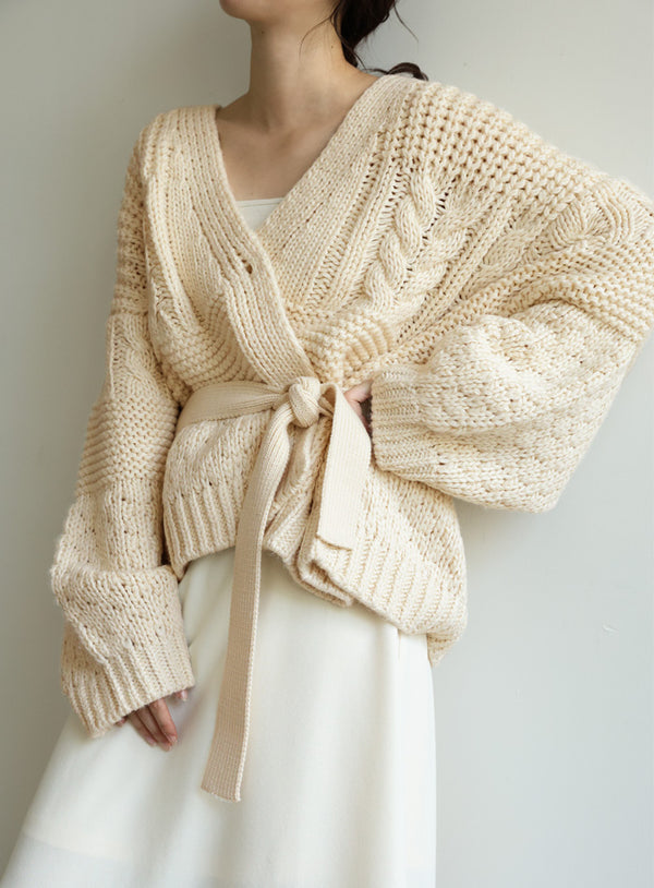 【Et】Cable wide cardigan
