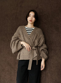 【Et】Cable wide cardigan