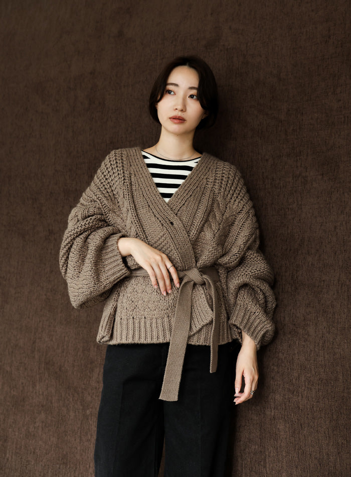 【Et】Cable wide cardigan