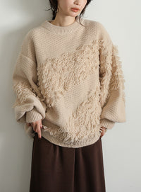 【Et】Asymmetrical Loop Panel Knit