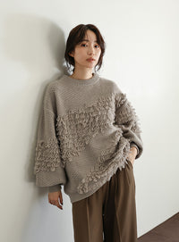 【Et】Asymmetrical Loop Panel Knit