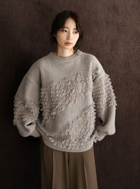 【Et】Asymmetrical Loop Panel Knit