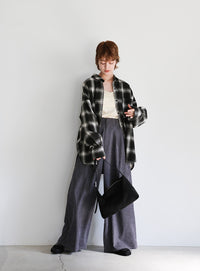 チェックロングシャツ