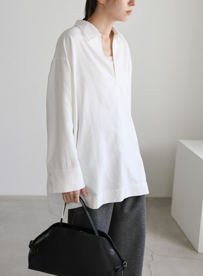 ピーチスキンスキッパーオーバーシャツ