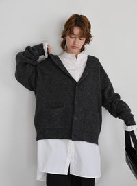 フーディーニットカーディガン