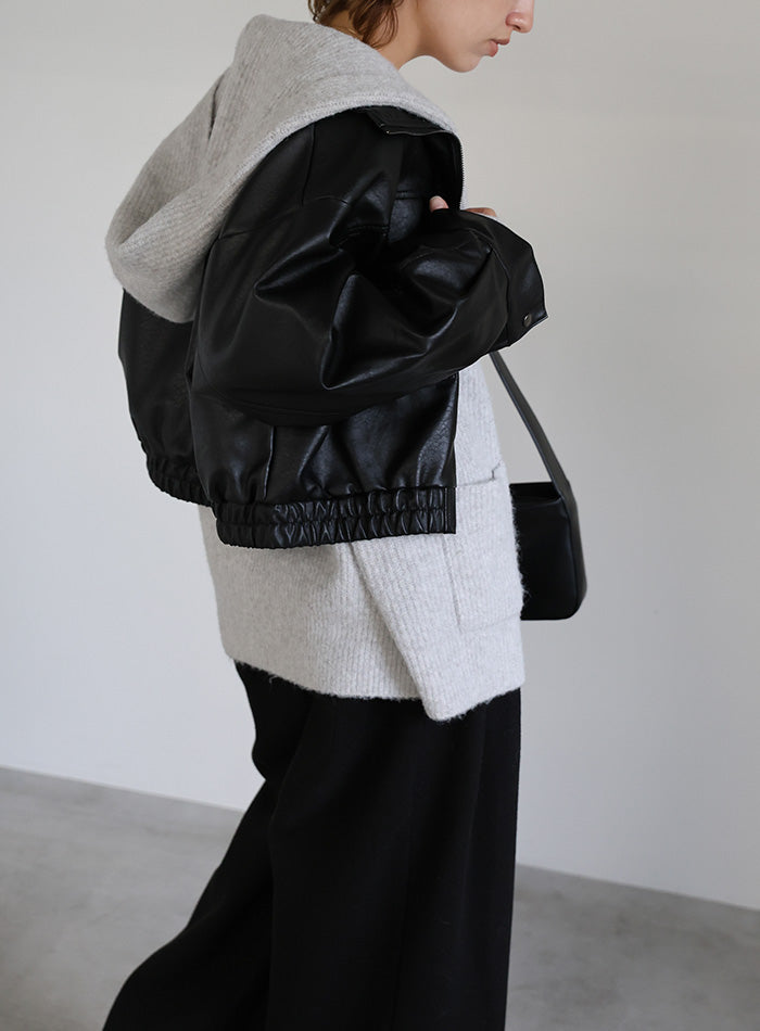 フーディーニットカーディガン