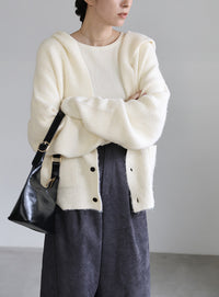 フーディーニットカーディガン