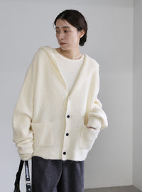 フーディーニットカーディガン