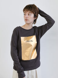 箔プリントロングTシャツ