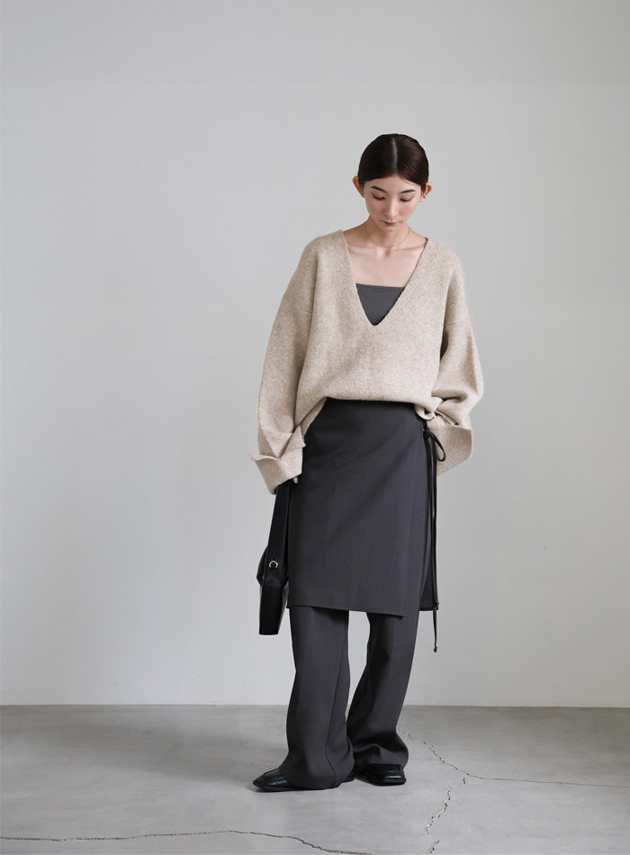 ワイドスリーブVネックニット – SELECT MOCA