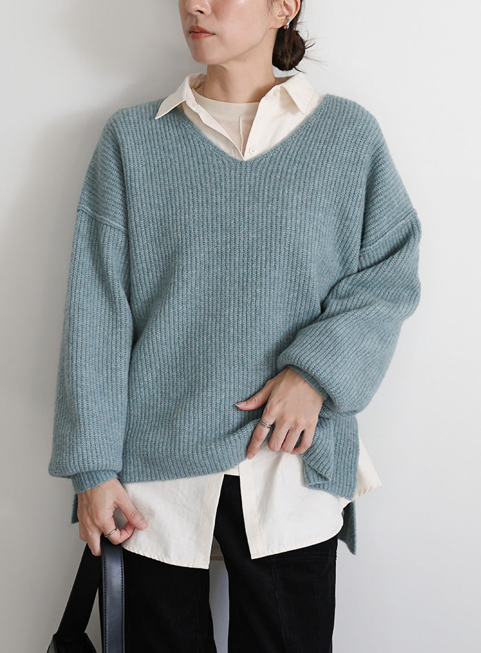 Vネックオーバーサイズニット – SELECT MOCA