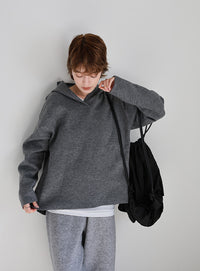 スキッパーフードニット