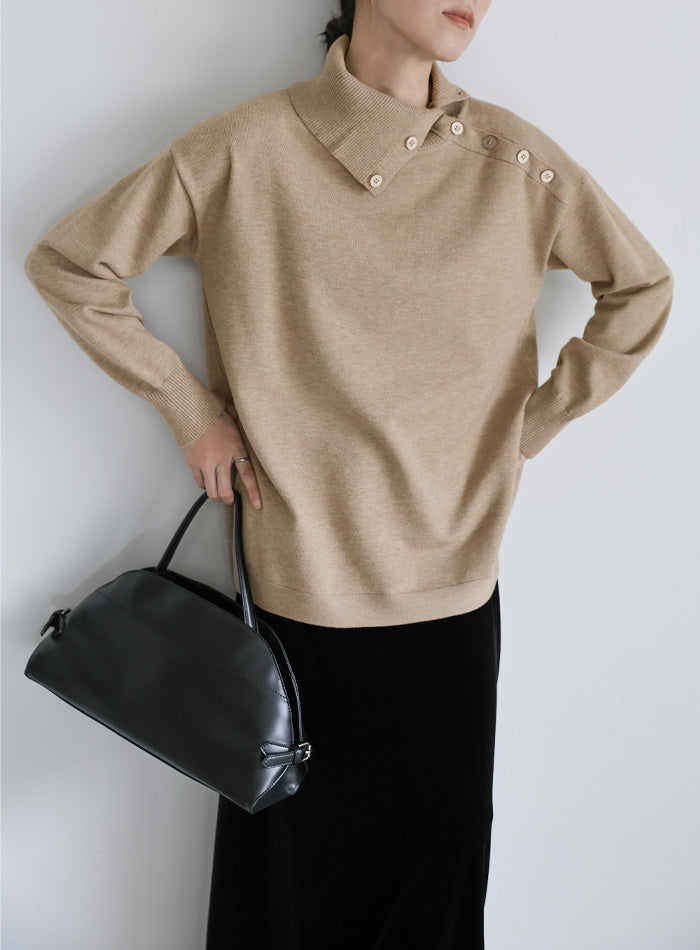 サイドボタンタートルネックニット – SELECT MOCA