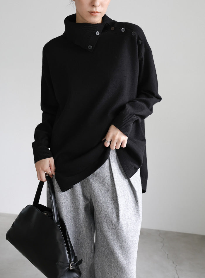 サイドボタンタートルネックニット – SELECT MOCA