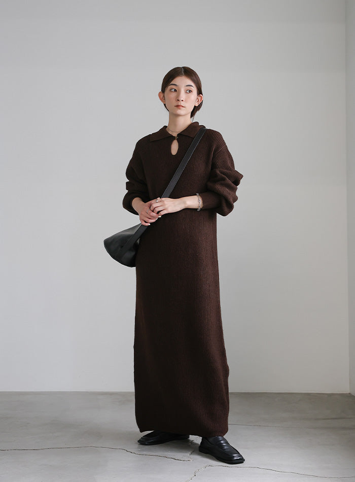 ポロカラーニットワンピース – SELECT MOCA