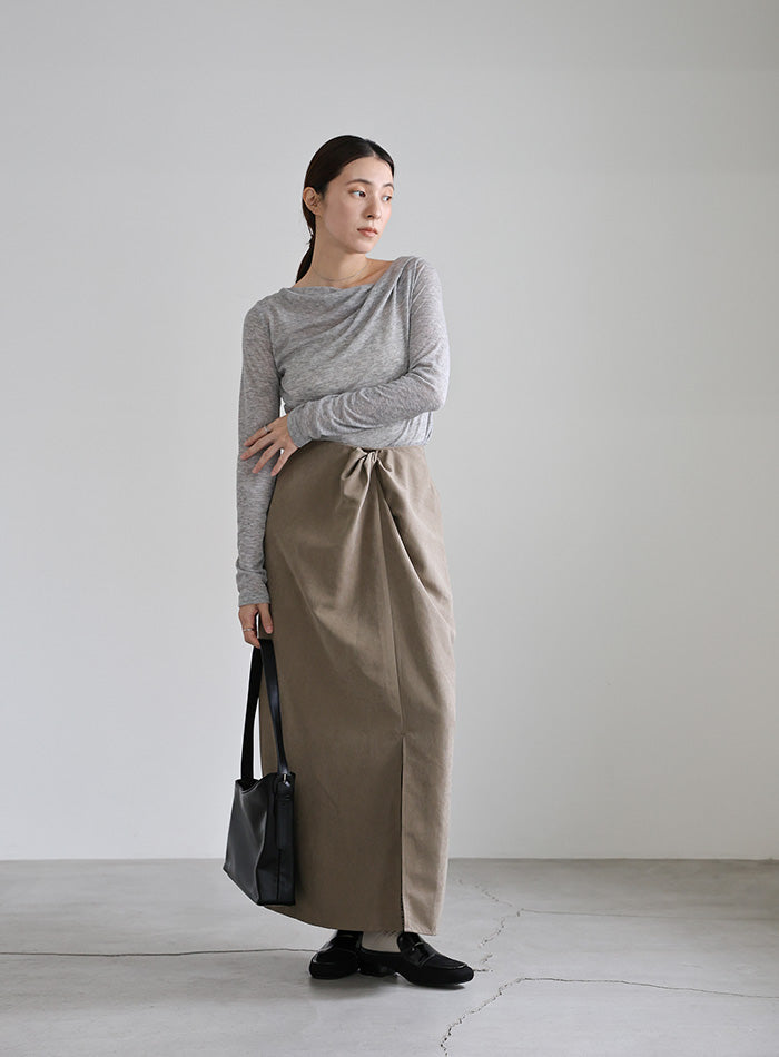 ピーチスキンウエストツイストスカート