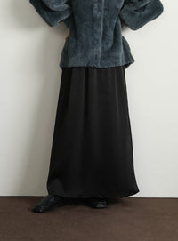 【Et】Satin Washer Narrow Skirt