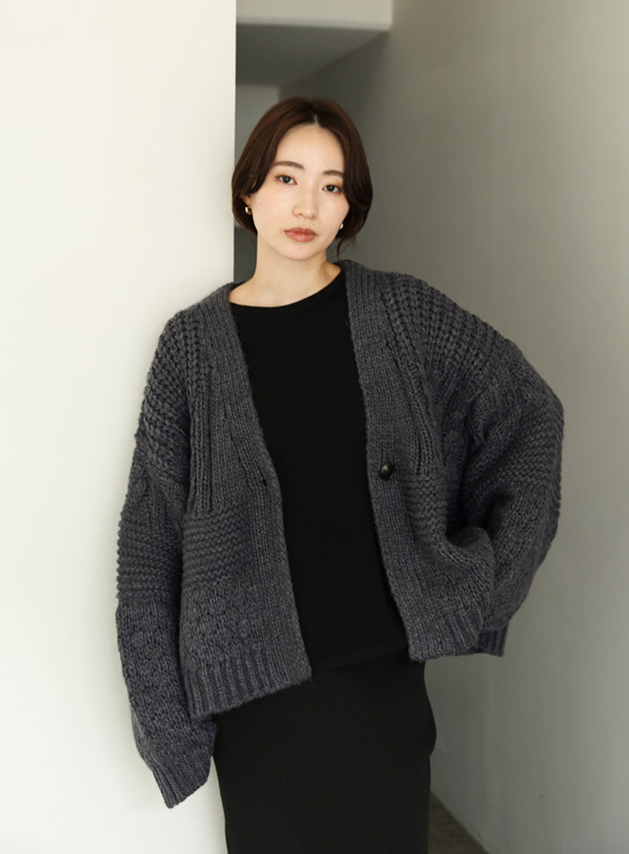 【Et】Cable wide cardigan