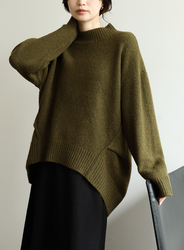 【Et】Petit High Neck Cocoon Silhouette Knit