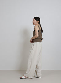 スクエアトゥリングフラットトングサンダル