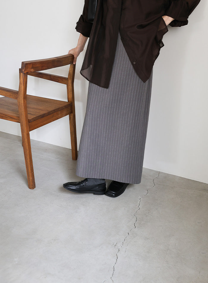 ピンストライプロングスカート