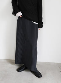 ピンストライプロングスカート