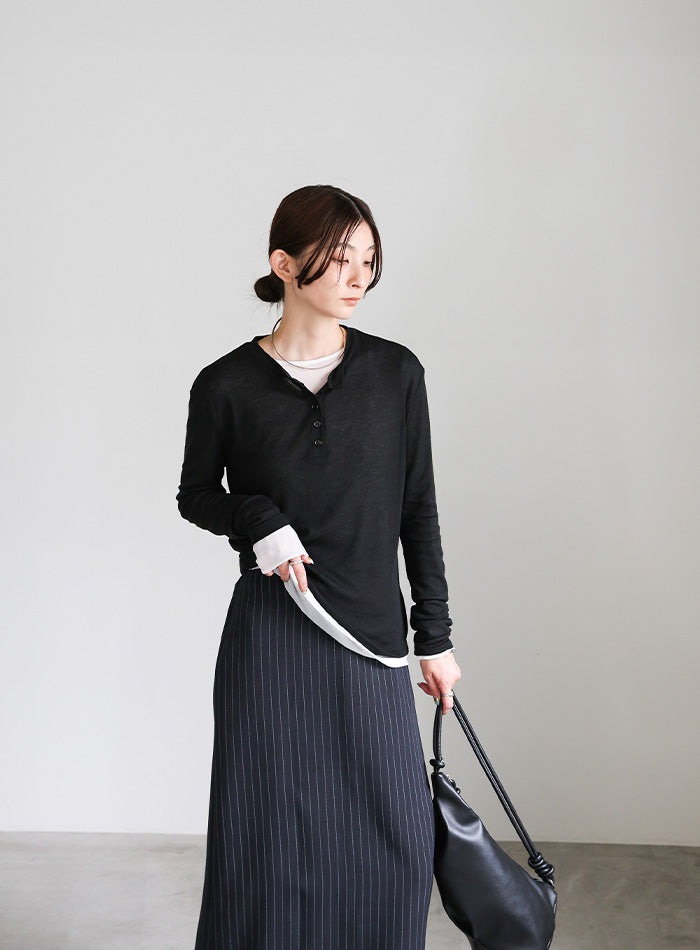 ピンストライプロングスカート