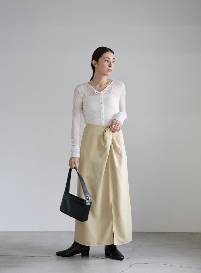 ピーチスキンウエストツイストスカート