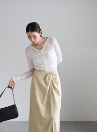 ピーチスキンウエストツイストスカート