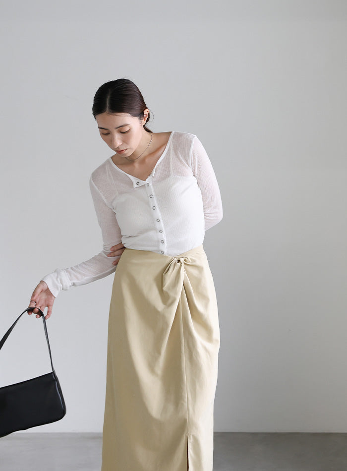 ピーチスキンウエストツイストスカート